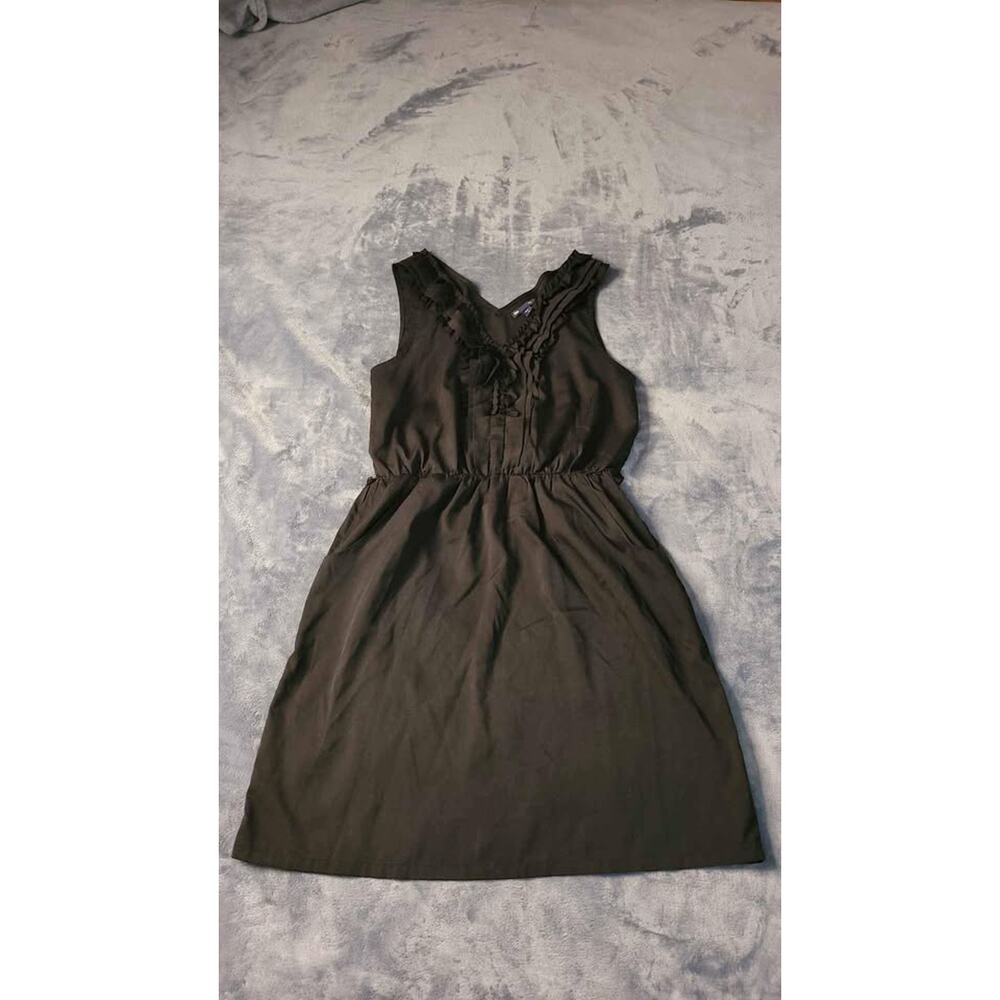 Gap‎ Black Sleeveless Dress Ruffle Detail Elastic Waist Casual Summer Medium